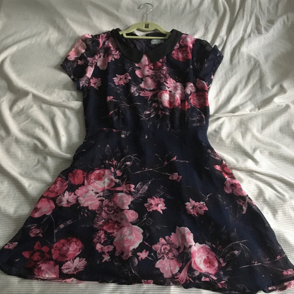 Lucca Couture Pink & Navy Floral Dress